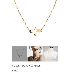 Designer Golden Dove Necklace from Emma Israelsson